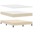  Box Spring Seng med Madrass Krem 160x200 cm Stoff