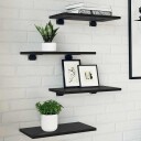  Bokhyllebrett 4 pcs Svart 40 x 20 x 1.5 cm Konstruert tre