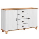  Serviesskap med skuff Hvit 133.5 x 40 x 79 cm Heltre furu