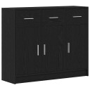 vidaXL Skjenk svart eik 91x28x75 cm konstruert tre