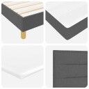  Box Spring Seng med Madrass i Mørkegrå 180x200 cm Stoff