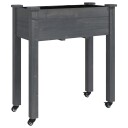 vidaXL Plantekasse med foring grå 71x37x80 cm heltre gran