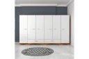 Jaitun Garderobe 243x181 cm Hvit/Brun - Hanah Home
