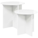 vidaXL Sidebordssett med lagring 2 pcs Høgglans hvit Konstruert tre