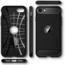 Spigen Rugged Armor - Baksidedeksel for mobiltelefon - kullstoff-fiber, termoplast-polyuretan (TPU) - svart - for Apple iPhone 7, 8, SE (2nd generation)