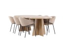 Venture Home Matgruppe Bootcut 230 cm Rektangulær med 6 Evelina stoler   Whitewash/Beige