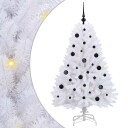 vidaXL Kunstig sammensatt juletre med 150 LED Hvit 150 cm PVC og Stål