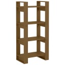 vidaXL Bokhylle/romdeler honningbrun 60x35x125 cm heltre