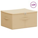 vidaXL Lagringsboks 24 pcs Krem 43 x 34 x 23 cm Ikke-vevd stoff