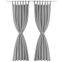 Vidaxl Mikrosateng Gardiner Med Hemper 2 Stk 140x175 Cm Grå