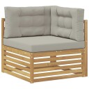 vidaXL Ute Hjørnesofa Solid akasietre Hvit