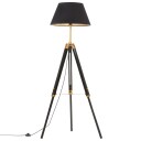 vidaXL Gulvlampe med stativ svart og gull heltre teak 141 cm