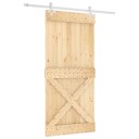  Skyvedør Naturlig og Hvit 95 x 210 cm Massiv Furu Tre
