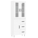  Highboard hvit 69,5x34x180 cm konstruert tre