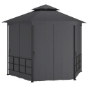 vidaXL Paviljong med sidevegger 3,1x2,7 m antrasitt