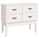 vidaXL Konsollskap hvit 90x40x78 cm heltre furu