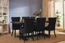 Dijon Spisegruppe 200 cm Rektangulært Spisebord med 6 Bergviken Stoler - Brun / Svart / Fløyel