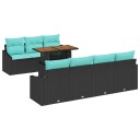 vidaXL Hagesofa Set 8 stk. 7 Antall seter Svart og teal