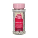 Funcakes Kakestrø Sukkerperler Metallic Sølv 80g 