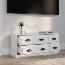 vidaXL TV-benk høyglans hvit 100x35,5x45 cm konstruert tre