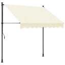  Uttrekkbar markise kremhvit 200x150 cm stoff og stål 368745