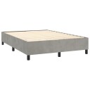  Boxspring sengeramme lysegrå 135x190 cm Double fløyel