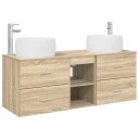 vidaXL Baderomsinnredningssett 3 stk. Sonoma eik 49,5 x 44,5 x 66 cm