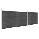 vidaXL Gjerdepanelsett WPC 526x186 cm svart