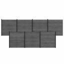 vidaXL Gjerdesett 7 pcs 1218 x 186 cm WPC og Aluminium Grå