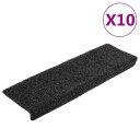 vidaXL Selvklebende trappematter 10 stk grå 65x25 cm nålestempel