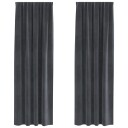  Gardiner med gardiner 2 pcs Lysegrå 140 x 260 cm Fløyel