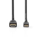 HDMI til Mini HDMI med ethernet - 2m, nikkelbelagt