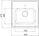 Intra Atlantic AF06 610 KV Kjøkkenvask 600 mm 600x610 mm Kjøkken