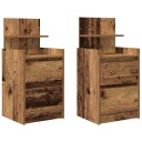  Nattskap med 2 skuffer 2 stk gammelt tre 38x34x80 cm