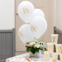 Santex Ballonger 18 Hvit/Gull 6-pakning 6571 0-18