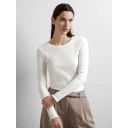 Selected Slfanna Ls Crew Neck Tee S Noos - White - S