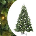  Kunstig juletre med 300 LED med stativ grønn 180 cm PE og PVC