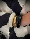 Bud to rose Bond Bangle Resin Burgundy - Black - ONE SIZE