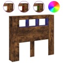  Sengegavl med LED røkt eik 120x18,5x103,5 cm konstruert tre 8721012259256