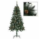 vidaXL Kunstig juletre med LED og kulesett og kongler 150 cm