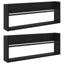 vidaXL Magasinreol 2 pcs Svart Eik 80 x 12 x 30 cm Konstruert tre