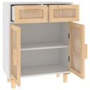 vidaXL Skjenk hvit 60x30x75 cm heltre furu og naturrotting