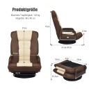 Justerbar 6 posisjons gulvstol gulvstol med dreiefot 61 87 x 55 x 75 cm Begge + Brun