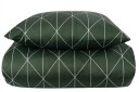 Borg Living Sengesett 240x220 - Kingsize sengetøy - 100% Bomullssateng - Graphic harlekin grønn