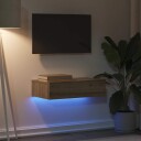  TV-benk med LED-lys artisan eik 60x35x15,5 cm 8721158555342