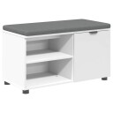 vidaXL Gangbenk Hvit 80 x 38 x 46 cm Konstruert treverk og stoff