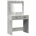  Sminkebord med dør 2 pcs Grå 78.5 x 41 x 135 cm Konstruert tre