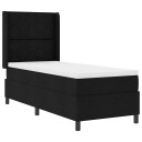  Bokfjær Seng med Madrass & LED Svart 90x190 cm Stoff
