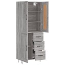  Highboard grå sonoma 69,5x34x180 cm konstruert tre