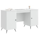 vidaXL Skrivebord med hylle Hvit 142,5 x 50 x 75 cm Konstruert tre
